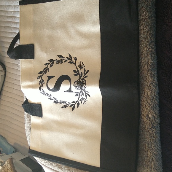 Personalized S Canvas Beach Tote - Picture 2 of 3